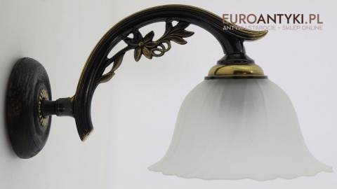 stylowy kinkiet retro z rozetą dębową