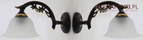 kinkiet retro z epoki solidny mosiądz i szkło grube