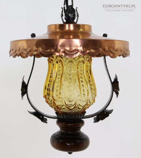 retro lampa do ganku metal i szkło