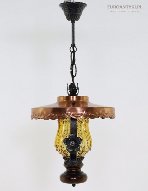 stara lampa wisząca lata 70 francuska