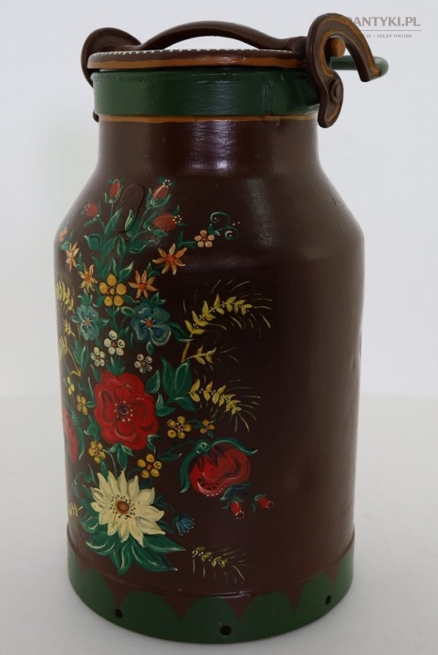 ręcznie malowana bańka na mleko z francji