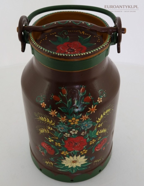 dekoracyjna bańka na mleko folk retro