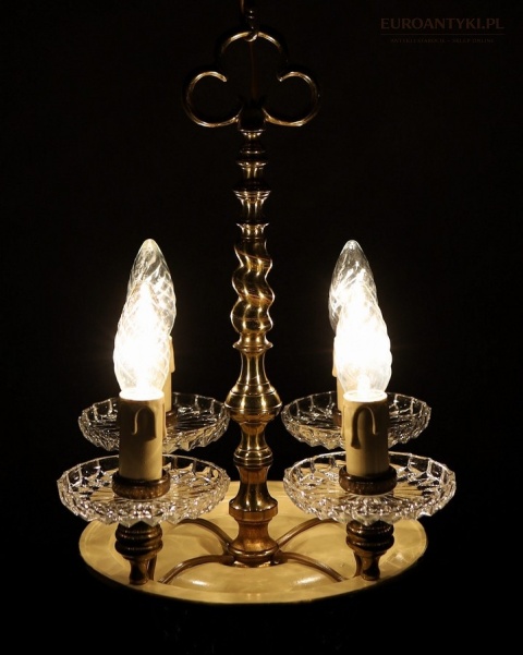 oświetlenie klasyczne mosiądz kryształ połowa xx w