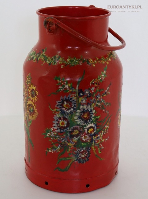 XL czerwony stojak na parasole folk retro vintage z epoki