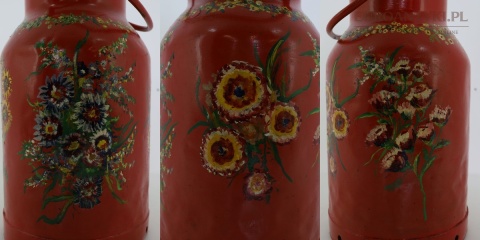 bańka na mleko ręcznie pomalowana