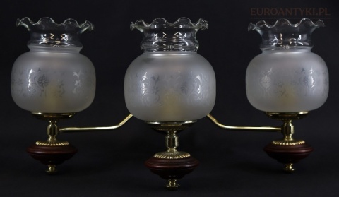 kinkiet z trzema kloszami retro