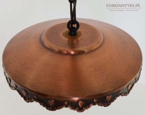 stara lampa retro do kuchni miedź szkło