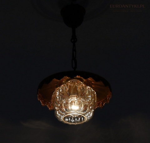 miedziana lampa wisząca retro dekoracyjna krawędź