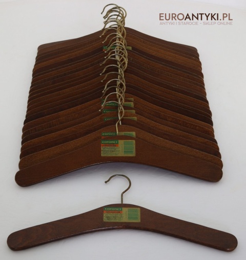 wieszaki vintage retro z litego drewna