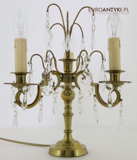 stylowa lampa stołowa vintage z kryształami