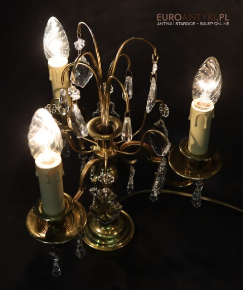 dekoracyjna lampa stołowa retro z kryształami