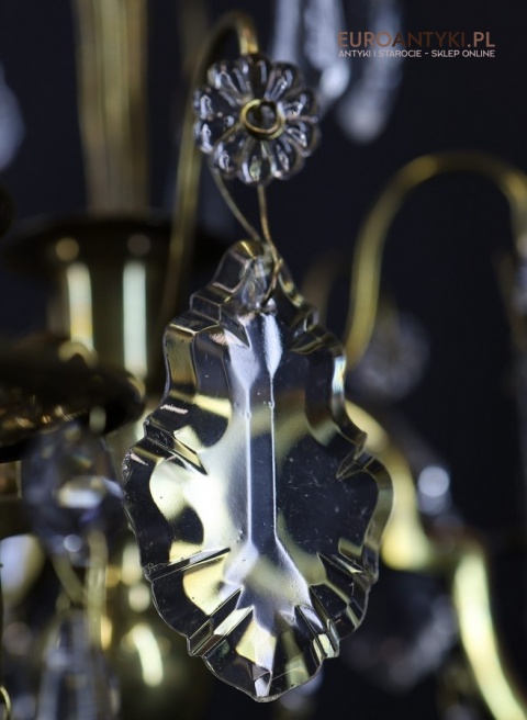 vlampa stołowa dekoracyjna vintage z kryształami