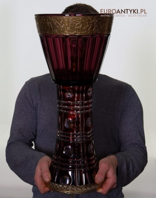 XL! DUŻA! Unikatowa rzymska kryształowa lampa kolumna z epoki – monumentalna dekoracja retro