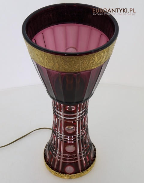 duża lampa kolumnowa z kryształu vintage