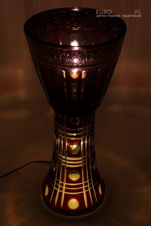 stołowa kryształowa lampa kolumnowa