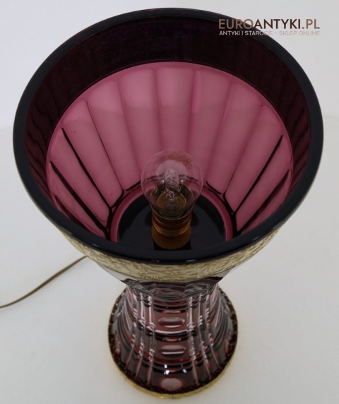 unikatowa lampa kryształowa retro na stolik