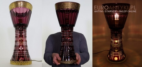 kryształowe lampy stołowe retro