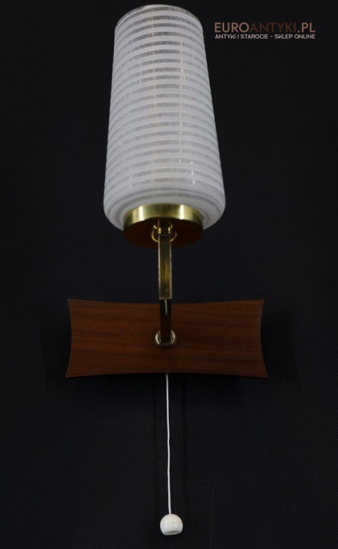 kinkiety retro lata 70 drewno mosiądz