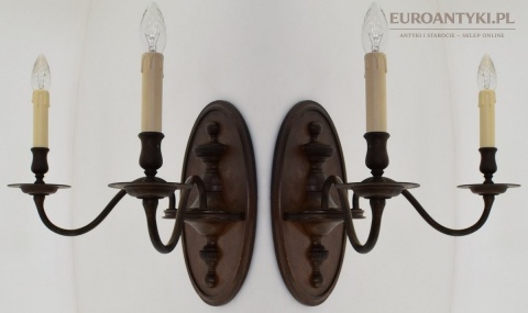 zabytkowe kinkiety z brązu xl