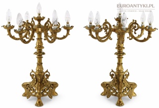XXL! DUŻE! Majestatyczne Lampy Barokowe z Brązu - Prawdziwe Antyki Francuskie