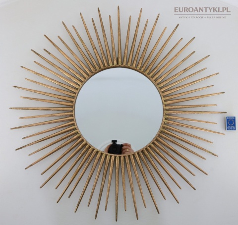 lustro z efektem słońca mid century