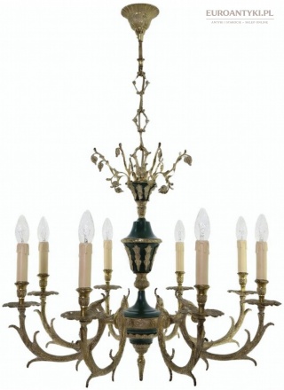 XL! DUŻY! Antyczny żyrandol vintage Empire – elegancja i klasa z pierwszej połowy XX wieku