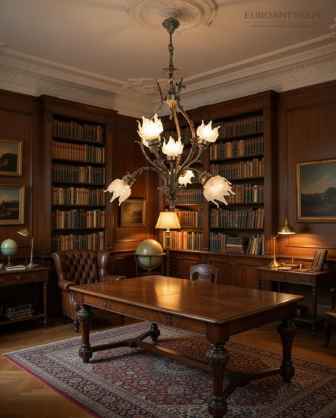 xl zyrandol srebrny barokowy