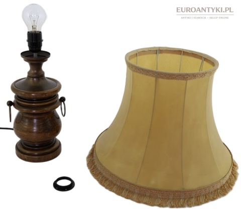 duża vintage lampa z drewna