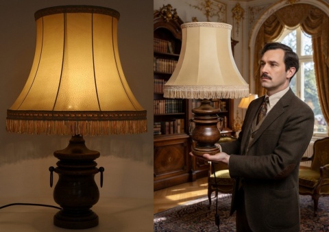 antyczne oświetlenie stołowe