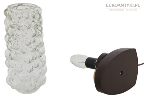Lampka stołowa vintage PRL retro szkło strukturalne lata 70 – design europejski