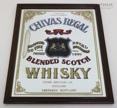 lustro z grafiką whisky vintage