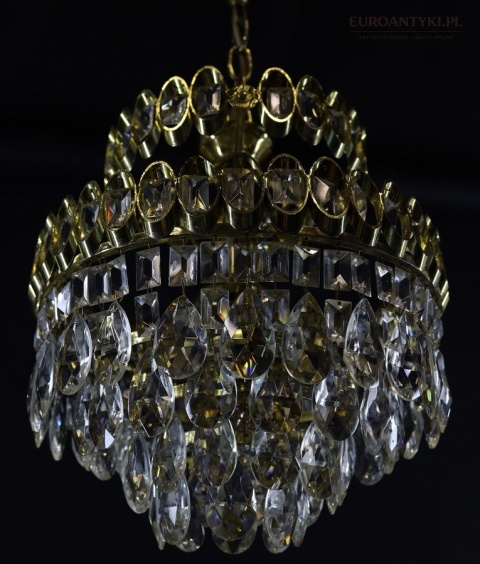 mały żyrandol plafonowy z wisiorkami prism tear drop