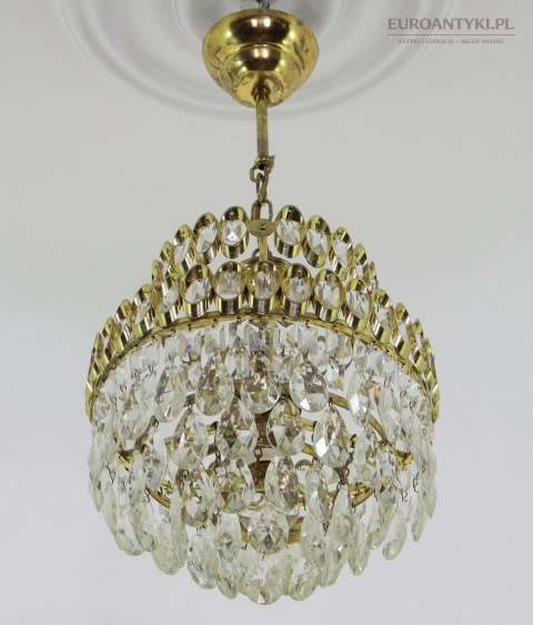 Plafon kryształowy mid century glamour