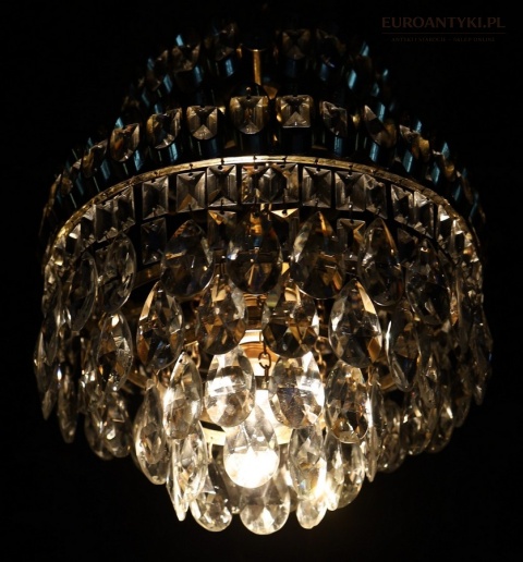 Plafon retro kryształowy Hollywood Regency light