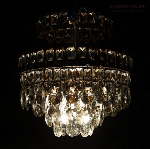 Vintage French style crystal brass plafon lata 60