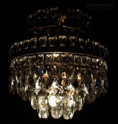 vintage lampa wisząca z kryształami