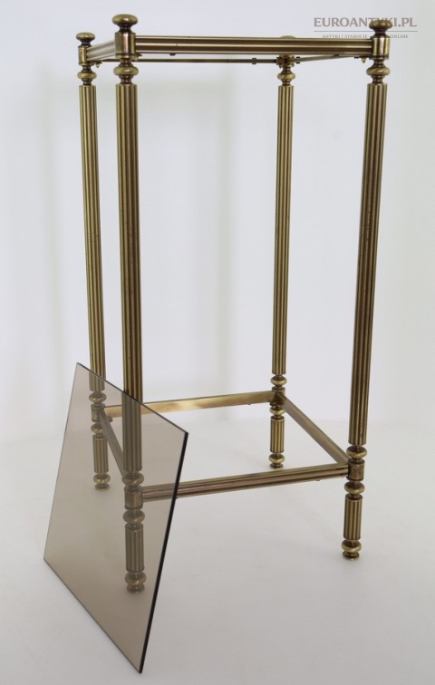 oryginalny stolik vintage z przydymionym szkłem