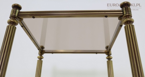 Mosiężna etażerka dwupoziomowa vintage lata 60