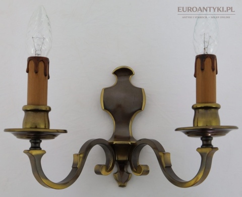 antyczne oświetlenie ścienne dwuramienne