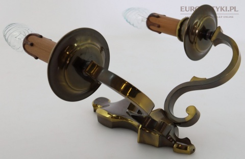 antyczna lampa ścienna dwuramienna