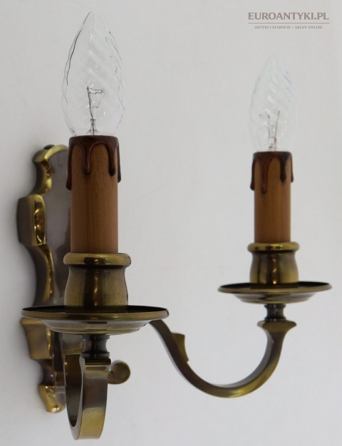 stare oświetlenie ścienne dwuramienne