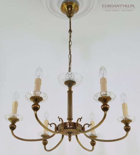 antyczny żyrandol mosiężny klasyczny