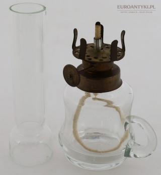 Mini lampa naftowa MARS Czechosłowacja – szklana lampka na nafte retro vintage