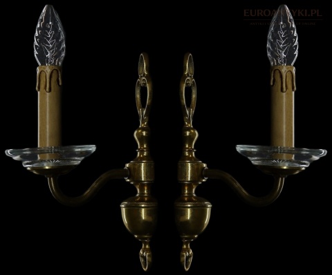 mosiężne lampy ścienne z epoki