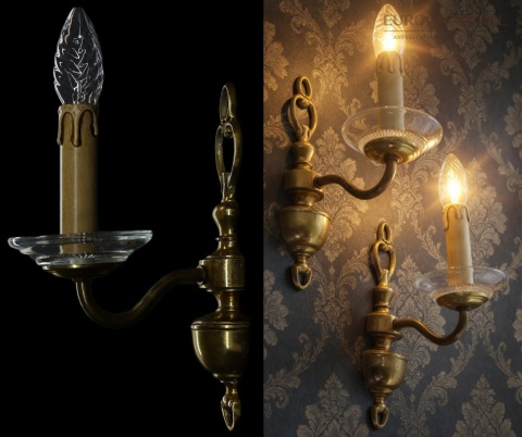 retro lampy ścienne vintage komplet