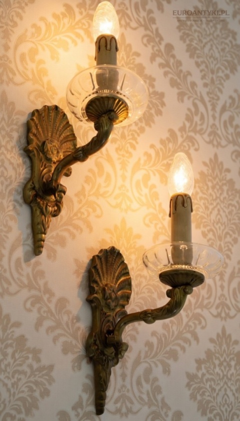 mosiężne lampy ścienne vintage