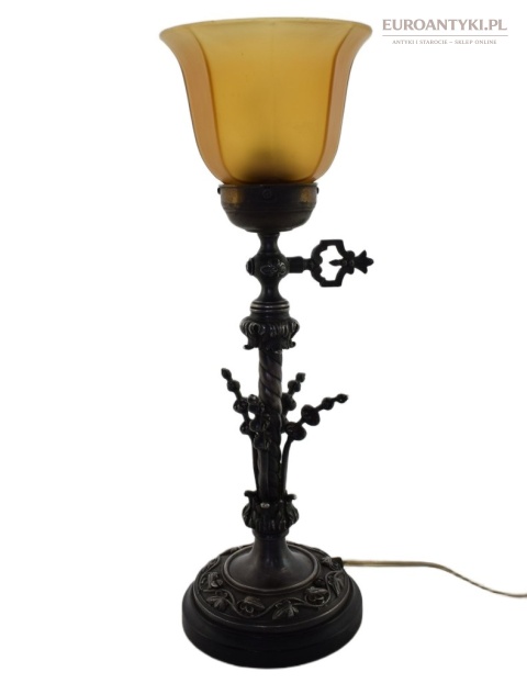Rasowa secesyjna lampa na stolik. Art Nouveau, Jugendstil.