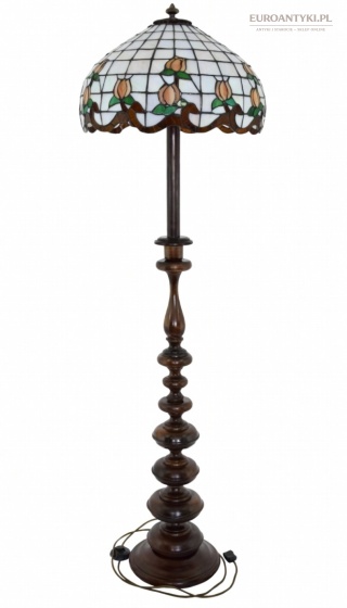 Stylowa antyczna lampa podłogowa TIFFANY – unikatowe oświetlenie vintage do salonu, gabinetu lub holu