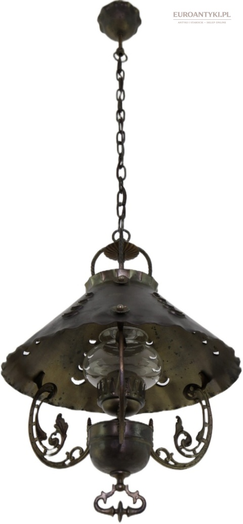 stara lampa wisząca retro z patyną