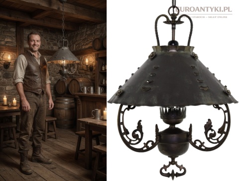 antyczna lampa rustykalna